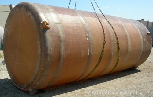USED: Empire Products tank, 10,000 gallon, fiberglass, vertical. Approximate 9' diameter x 256" straight side. Dish top, flat bottom. Openings: top (2) 4", 24" manway with cover; side bottom 3", 4", ...