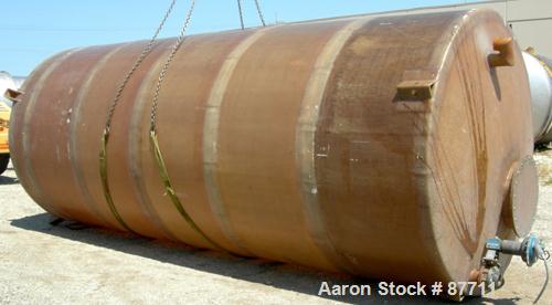 USED: Empire Products tank, 10,000 gallon, fiberglass, vertical. Approximate 9' diameter x 256" straight side. Dish top, flat bottom. Openings: top (2) 4", 24" manway with cover; side bottom 3", 4", ...