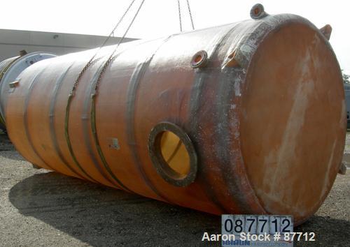 USED: Empire Products tank, 10,000 gallon, fiberglass, vertical. Approximate 9' diameter x 256" straight side. Dish top, flat bottom. Openings: top (2) 4", 24" manway with cover; side bottom 3", 4", ...