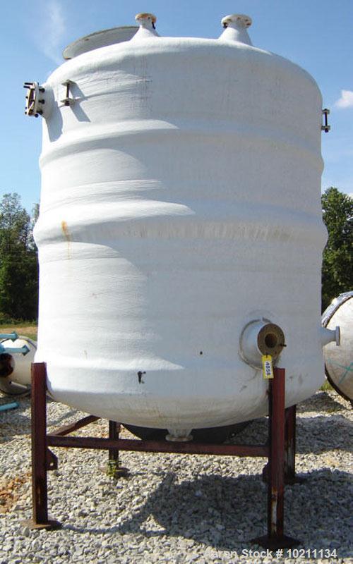 Used-Justin Tank Inc Tank, 3316 gallons, Derakane 411 construction, vertical.Dish top and bottom.Design temperature 120 deg ...