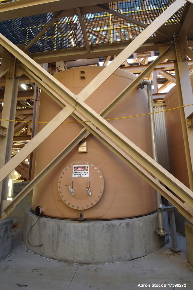 Unused- MWF Midwestern Fabricators Tank, 11,500 Gallon, Hetron 992 FR Vinyl Ester Resin, Vertical. 156” Diameter x 144” straight side, flat top & bottom. Serial# 5799-B28, built 2012.