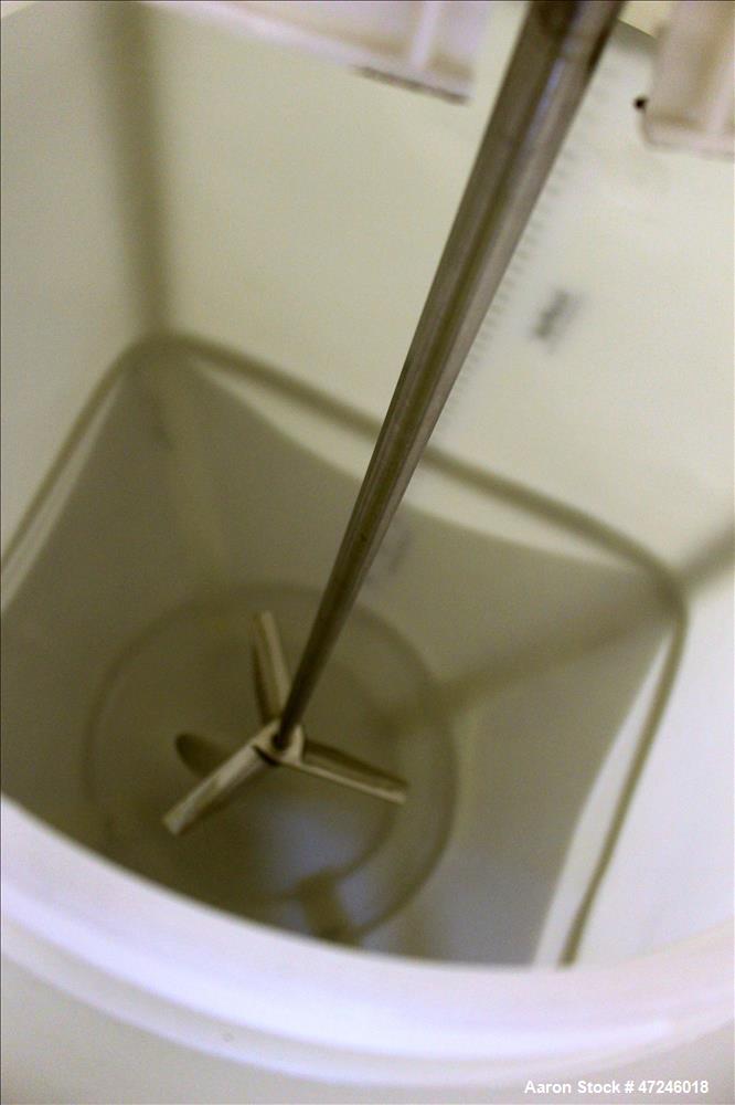 Used Millipore Plastic Mix Tank, Approximate 110 Gallon, Vertical.