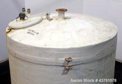Used Ohio GRP Fiberglass Storage Tank, 2000 Gallons, Vertical. Approximate 84" diameter x 76" straight side, dished top and bottom. Liner & resin 1 ply "C" veil/ Atlac 4010-A. 1.3 Specific gravity, r...