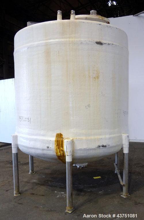 Used Ohio GRP Fiberglass Storage Tank, 2000 Gallons, Vertical. Approximately 84" diameter x 76" straight side, dished top and bottom. Liner and resin 1 ply "C" veil/ Atlac 4010-A. 1.3 Specific gravit...