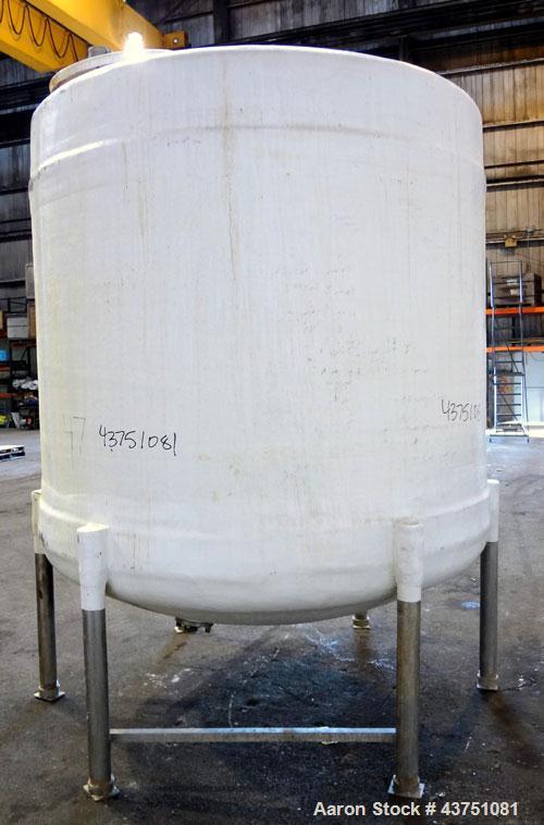 Used Ohio GRP Fiberglass Storage Tank, 2000 Gallons, Vertical. Approximately 84" diameter x 76" straight side, dished top and bottom. Liner and resin 1 ply "C" veil/ Atlac 4010-A. 1.3 Specific gravit...