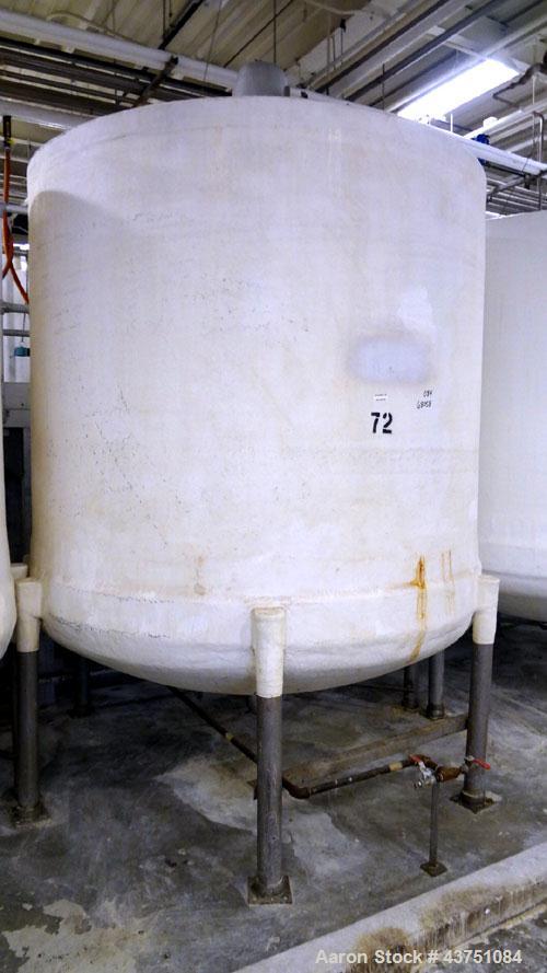 Used Ohio GRP Fiberglass Storage Tank, 2000 Gallons, Vertical. Approximately 84" diameter x 76" straight side, dished top and bottom. Liner and resin 1 ply "C" veil/ Atlac 4010-A. 1.3 Specific gravit...