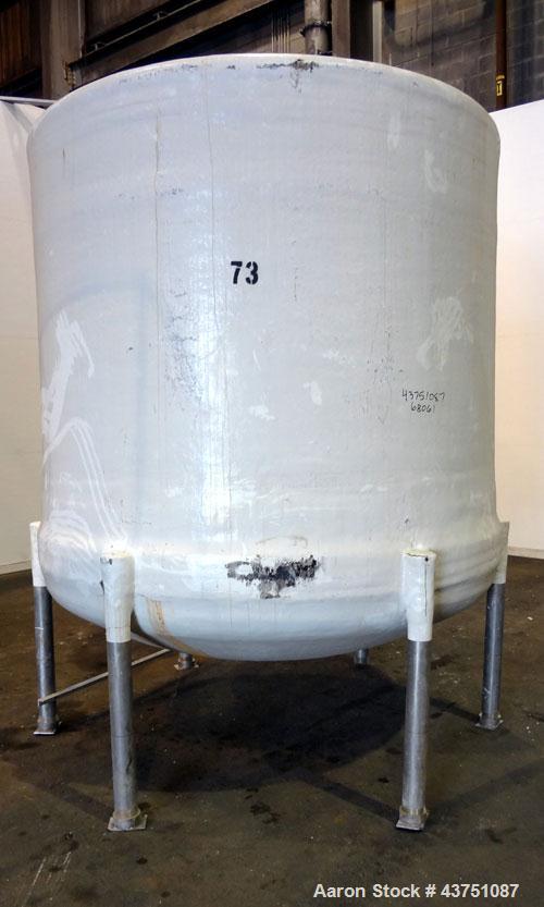 Used Ohio GRP Fiberglass Storage Tank, 2000 Gallons, Vertical. Approximately 84" diameter x 76" straight side, dished top and bottom. Liner and resin 1 ply "C" veil/ Atlac 4010-A. 1.3 Specific gravit...