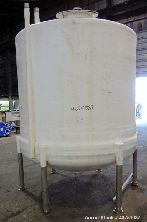 Used Ohio GRP Fiberglass Storage Tank, 2000 Gallons, Vertical. Approximately 84" diameter x 76" straight side, dished top and bottom. Liner and resin 1 ply "C" veil/ Atlac 4010-A. 1.3 Specific gravit...