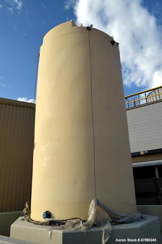 Unused- PolyProcessing Polyethylene Tank, 5050 Gallon, Vertical. Approximate 94" diameter x 173" straight side, dished top, flat bottom. Serial# L-12-01047, built 2012.