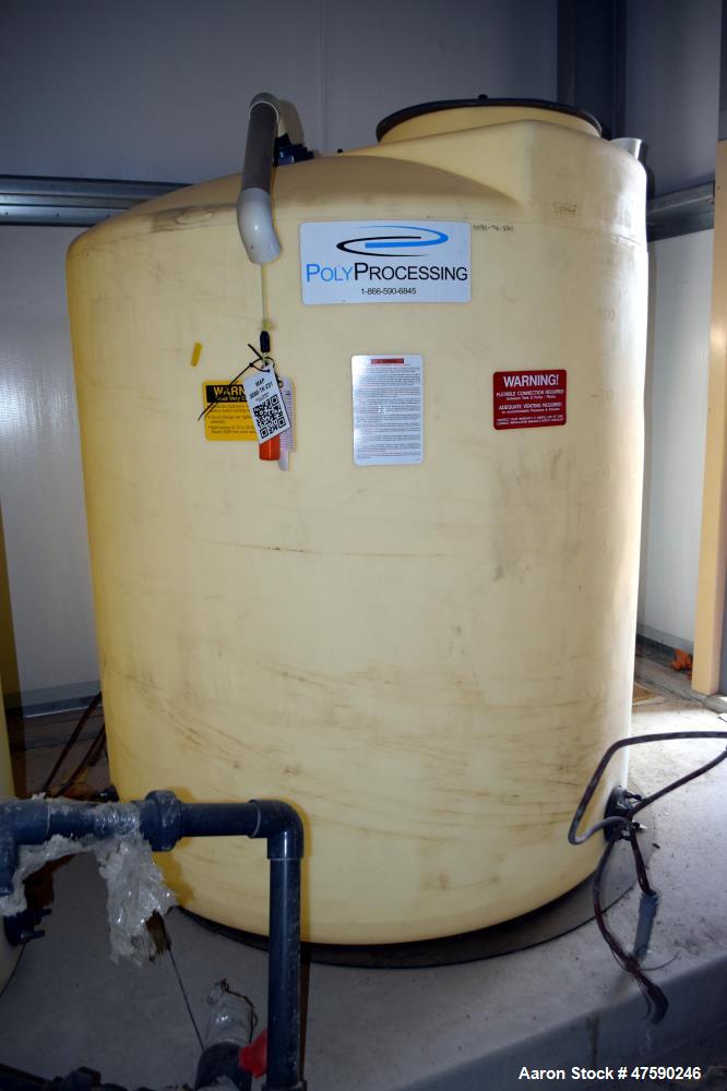 Unused- PolyProcessing Polyethylene Tank, 904 Gallon, Vertical. Approximate 64" diameter x 66" straight side, dished top, flat bottom. Serial# L-12-01042, built 2012.
