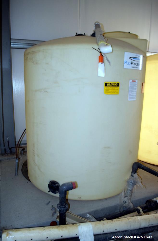 Unused- PolyProcessing Polyethylene Tank, 904 Gallon, Vertical. Approximate 64" diameter x 66" straight side, dished top, flat bottom. Serial# L-12-01043, built 2012.