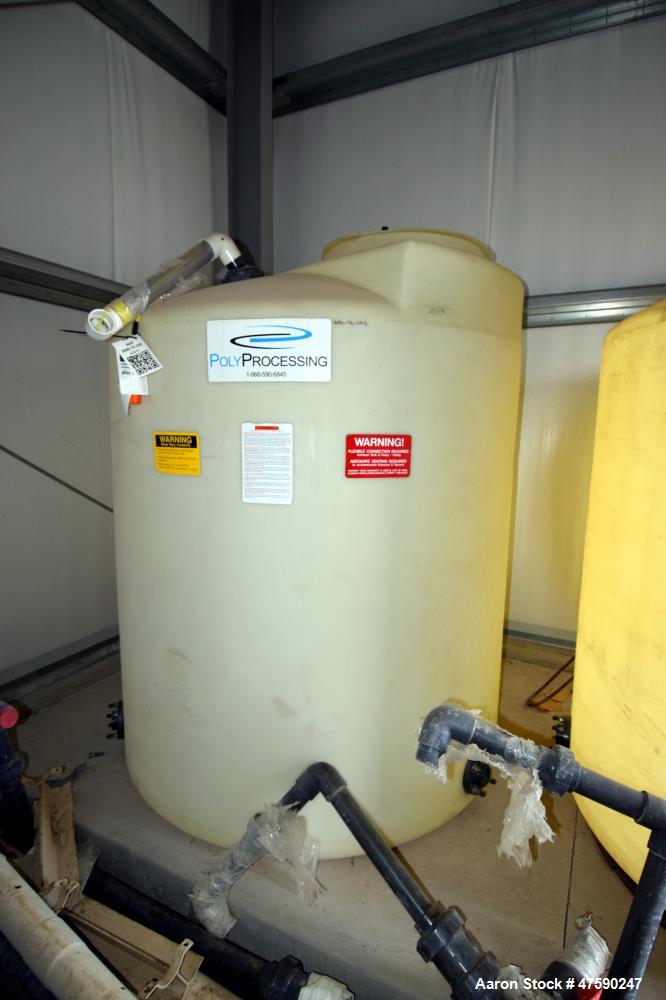 Unused- PolyProcessing Polyethylene Tank, 904 Gallon, Vertical. Approximate 64" diameter x 66" straight side, dished top, flat bottom. Serial# L-12-01043, built 2012.