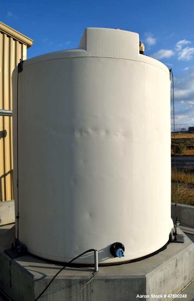 Unused- PolyProcessing Polyethylene Tank, 2000 Gallon, Vertical. Approximate 85" diameter x 97" straight side, dished top, flat bottom. Serial# L-12-01046, built 2012.