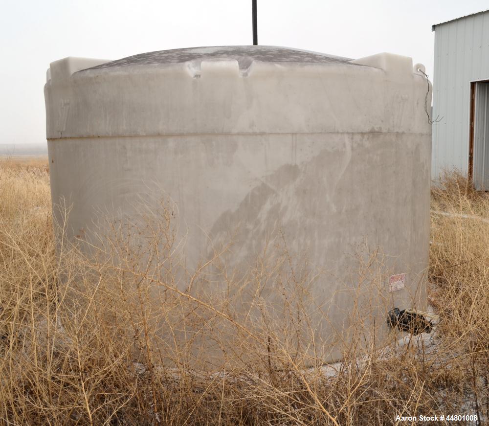 Used SSI Snyder Industries Polypropylene Tank, approximately 5000 gallons, vertical. Approximately 144" diameter x 78" straight side, dished top, flat bottom, top manway, side bottom outlet.  Serial ...
