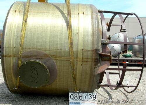 USED: Viatec resin fab tank, 5306 gallon, fiberglass, vertical. Approximate 120" diameter x 92" straight side. Dished top, flat bottom. Internal rated atmos at 200 deg F. Off center top entering Ligh...