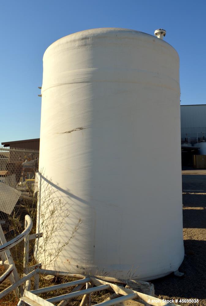 Used Xerxes Fiberglass Tank, 4030 Gallon, 20 MIL C-Glass, Verical. Approximate 96" diameter x 132" straight side, dished top, flat bottom. Top openings (2) approximate 3", side bottom man way with co...