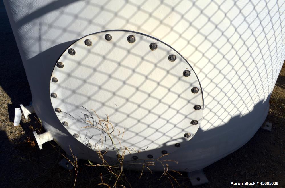 Used Xerxes Fiberglass Tank, 4030 Gallon, 20 MIL C-Glass, Verical. Approximate 96" diameter x 132" straight side, dished top, flat bottom. Top openings (2) approximate 3", side bottom man way with co...