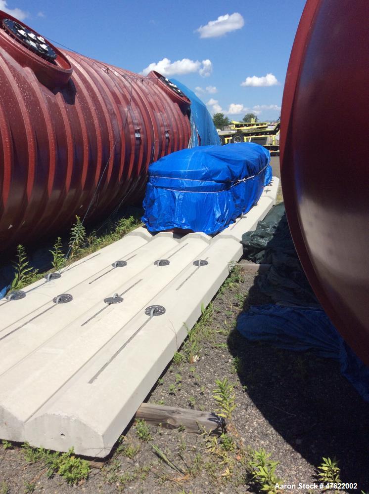 Unused- Xerxes Double Wall 25,000 Gallon Fiberglass Fuel Tank. 10' double wall frp tank. (3) 22" manway - dw, (3) 48" containment collars, 6" ht, (3) 48" x 36" frp flat-sided sump with 26" watertight...