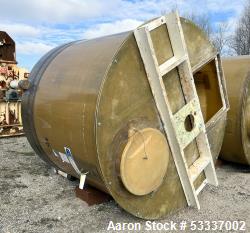 Used-Design Tanks, Fiberglass, 2,200 Gallon, 90" diameter x 94" high. Flat top, Dish bottom. Bridge for agitator to be mount...