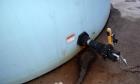 Used Polypropylene Tank, Approximate 9,000 Gallon, Vertical