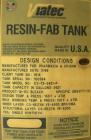 USED: Viatec tank, 3421 gallon, fiberglass, vertical. 72