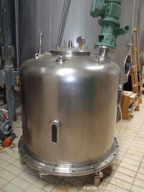 Used-ALA-AARUP agitated mixing tank. Material of construction is 316 stainless steel. 317 gallon (1200 liter) working capaci...