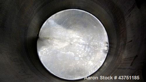 Used Tank, 200 Gallon, 304 Stainless Steel, Vertical.  Approximately 38" diameter x 47" straight side.  Open top with a 1 piece cover, 1/2" sloped bottom. 2-1/4" Side bottom outlet.  Skirt mounted wi...
