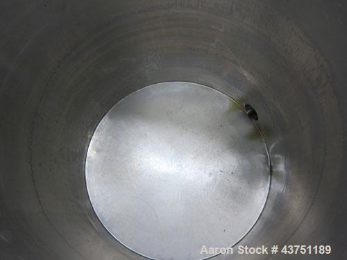 Used Tank, 200 Gallon, 304 Stainless Steel, Vertical.  Approximately 38" diameter x 47" straight side.  Open top with a 1 piece cover, 1/2" sloped bottom. 2-1/4" Side bottom outlet.  Skirt mounted wi...