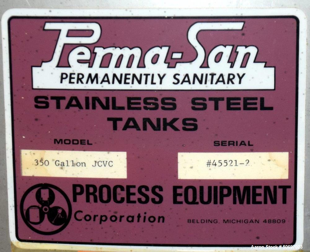 Used- Perma-San Jacketed Tank, 350 Gallon