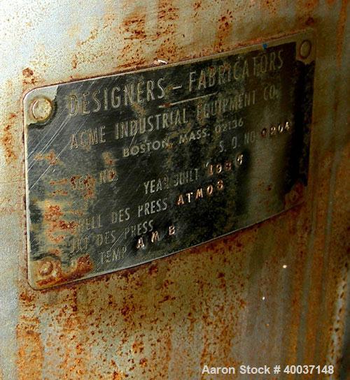 Used Used: Designers Fabricators tank, 100 gallon, stainless steel, vertical. 36" diameter x 24" straight side, dished top and bottom. Openings top 6", side 12",6", 6" center bottom outlet. Mounted o...