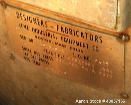 Used Used: Designers Fabricators tank, 80 gallon, stainless steel, vertical. 20" diameter x 56" straight side, slight dished bolt on top, dished bottom. Intenal rated 5 psi at 200 deg.f.. Openings si...