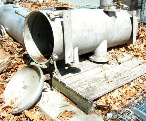 Used Lipton pressure tank, 80 gallon, stainless steel, vertical. 20" diameter x 56" straight side. Dished bolt on top, dished bottom. Intenal rated -15 TO 50 psi at 325 deg.f.. Openings side (3)2",3"...