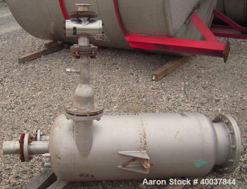 Used Acme Industrial Pressure Tank, 44 gallon, stainless steel, vertical. Approximately 18" diameter x 36" straight side. Dished top, flat bolt on bottom. Internal rated 150/fv at 325 deg F. Openings...