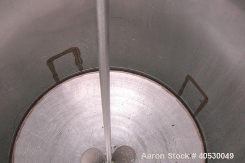Used - CMT Environmental Services Tank, 175 gallon, 304 stainless steel. Approximately 32" diameter x 48" straight side. Flat open top with a 1 piece cover, dished bottom. Top entering agitator, 3/4"...