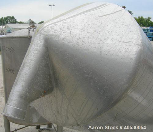 Used - A.B. Separator Tank, 110 gallon, 304 stainless steel. Approximately 24" diameter x 56" straight side. Open top with a cover with (2) openings. Coned bottom. Openings: side 2" tri-clamp, 2 1/2"...