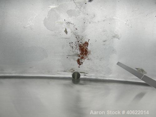 Used Flavor tank, (2) compartment, approximate 250 gallon each, 304 stainless steel.  41" long x 41" wide x approx 34" deep.  U shaped top and bottom.  3/4" diameter shaft with 2 blade bottom sweep a...