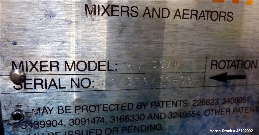 Used 458 Gallon Stainless Steel Haza Mechanical Tank, Model XJ-30AM
