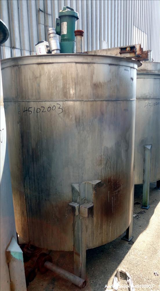 Used 458 Gallon Stainless Steel Haza Mechanical Tank, Model XJ-30AM