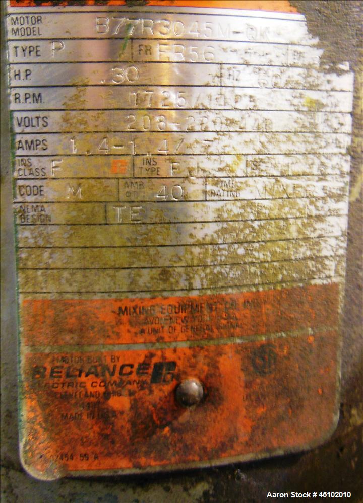 Used 458 Gallon Stainless Steel Haza Mechanical Tank, Model XJ-30