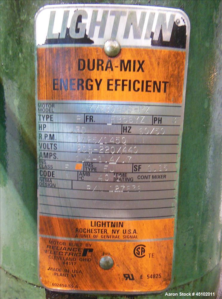 Used 458 Gallon Stainless Steel Haza Mechanical Tank, Model XJ-30AM