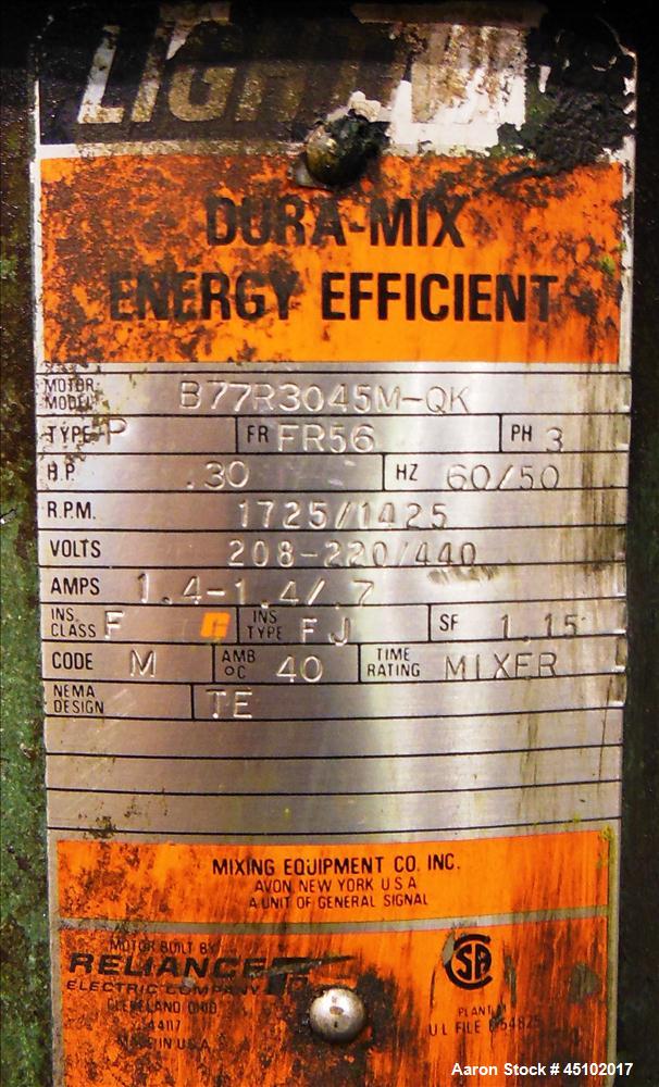 Used 458 Gallon Stainless Steel Haza Mechanical Tank, Model XJ-30AM