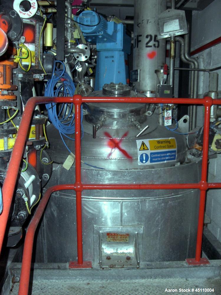 Used 1,000 Litre Stainless Steel Vertical Jacketed Mixing Vessel.