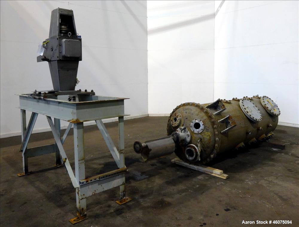 Used Agitated Tank, 425 Gallon, 304 Stainless Steel, Vertical. Approximate 36" diameter x 96" straight side. Dished top and bottom. Top entering Lightnin agitator, model 82-QS-5, serial# 8524759201, ...
