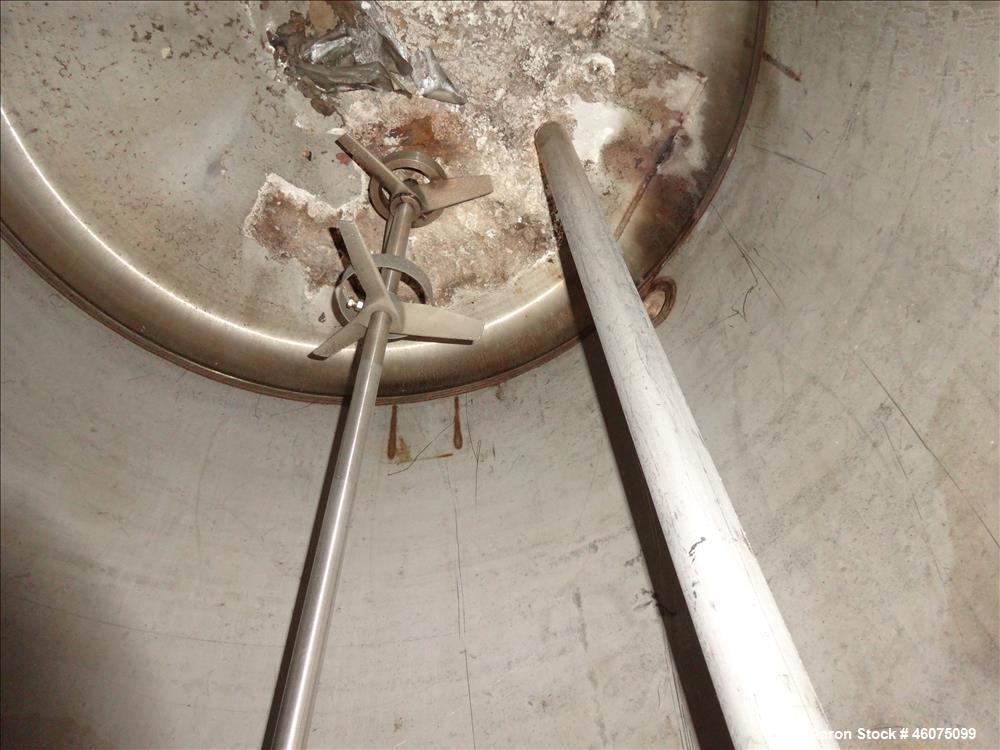Used Tank, 225 Gallon, 304 Stainless Steel, Vertical. Approximate 42" diameter x 34" straight side, dished top & bottom. Off center top entering Lightnin agitator, model XJSS, serial# R0060117001. Ap...