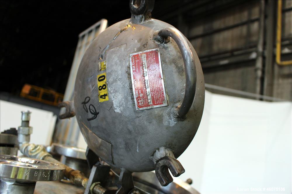 Used Tank, 200 Gallon, 316 Stainless Steel, Vertical. Approximate 36" diameter x 43" straight side, dished top & bottom. Off center top entering air operated Lightnin agitator, model EKXJAC-33, seria...