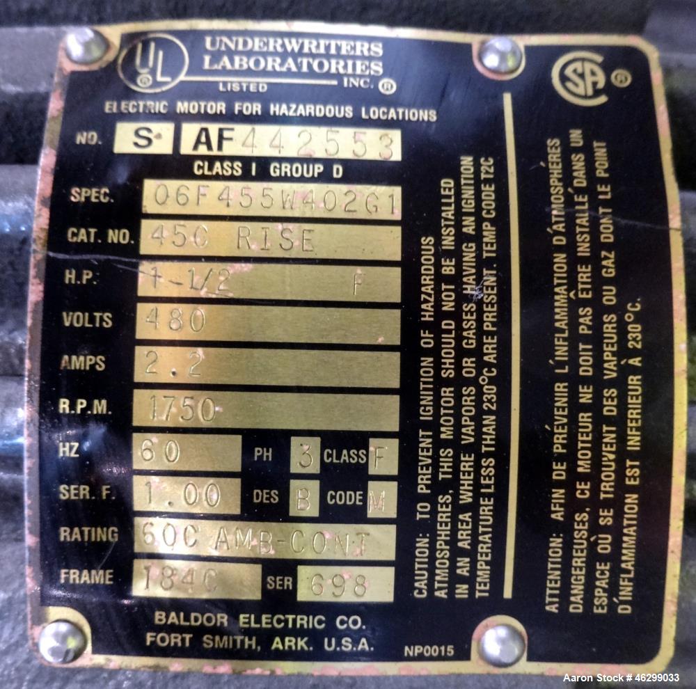 Used Tank, Approximately 80 Gallons, 304 Stainless Steel, Vertical. 30" Diameter x 28" straight side. Bolt-on flat top with 1/3 hinged cover, dished bottom. Top entering agitator, with 2" diameter sh...