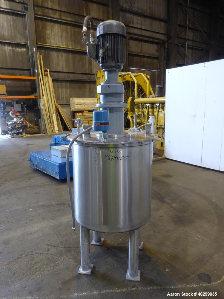 Used- Tank, Approximately 80 Gallons, 304 Stainless Steel, Vertical. 30" Diameter x 28" straight side. Bolt-on flat top with...