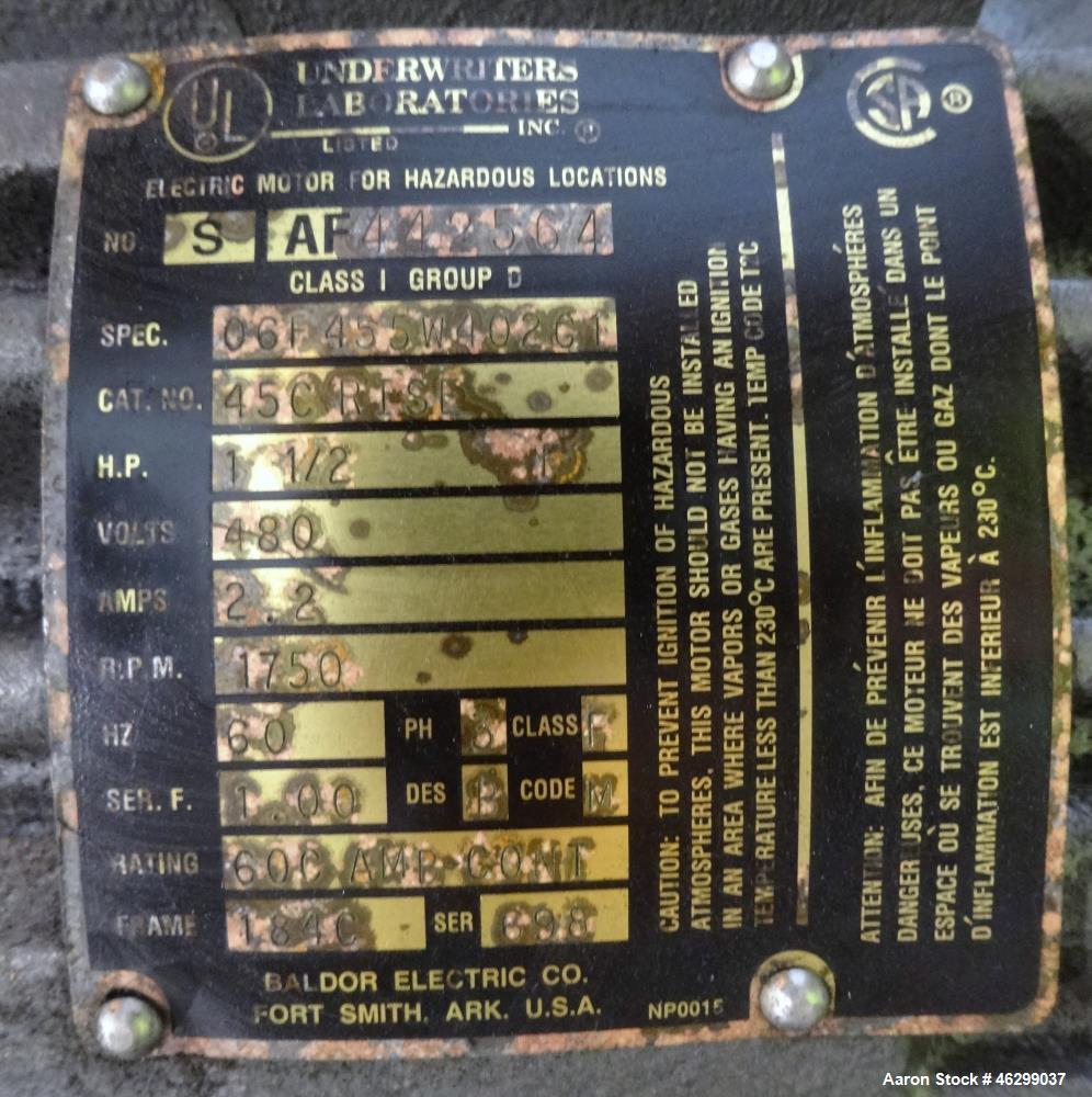 Used Tank, Approximately 80 Gallons, 304 Stainless Steel, Vertical. 30" Diameter x 28" straight side. Bolt-on flat top with 1/3 hinged cover, dished bottom. Top entering agitator, with 2" diameter sh...