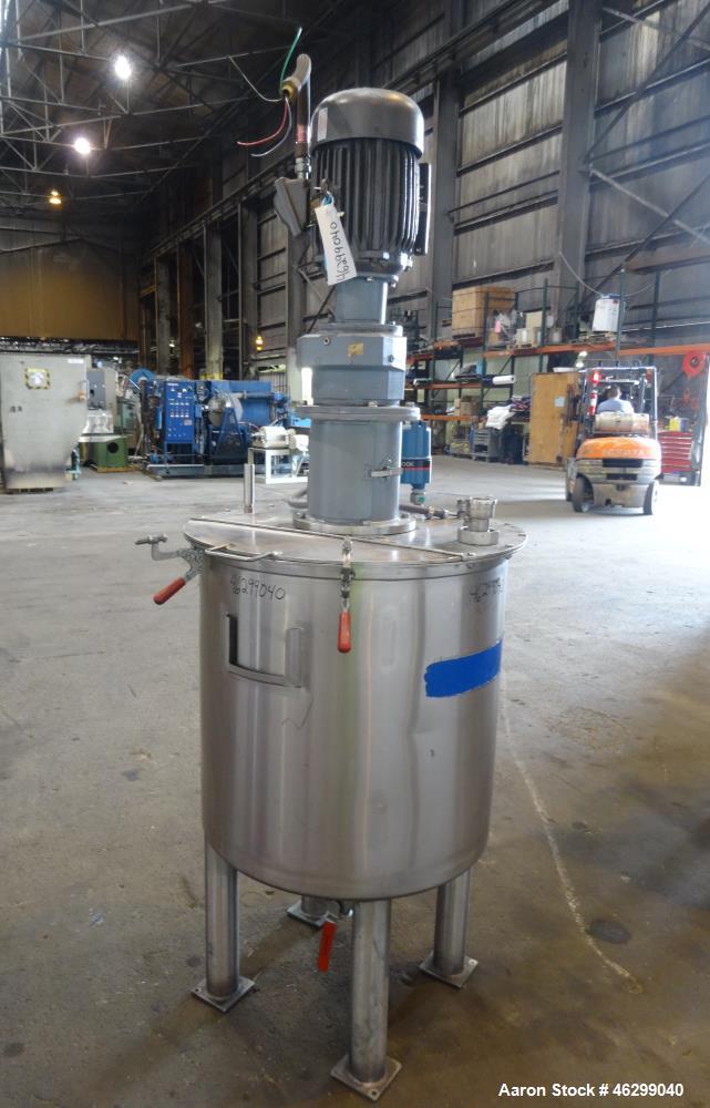 Used- Tank, Approximately 80 Gallons, 304 Stainless Steel, Vertical. 30" Diameter x 28" straight side. Bolt-on flat top with...