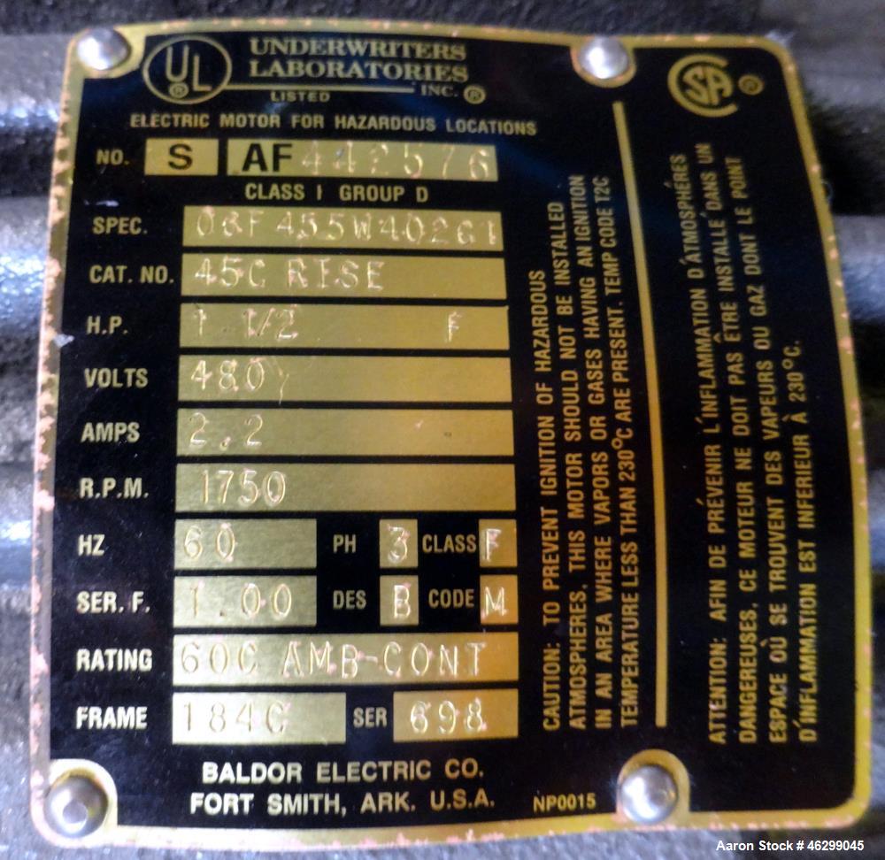 Used Tank, Approximately 80 Gallons, 304 Stainless Steel, Vertical. 30" Diameter x 28" straight side. Bolt-on flat top with 1/3 hinged cover, dished bottom. Top entering agitator, with 2" diameter sh...